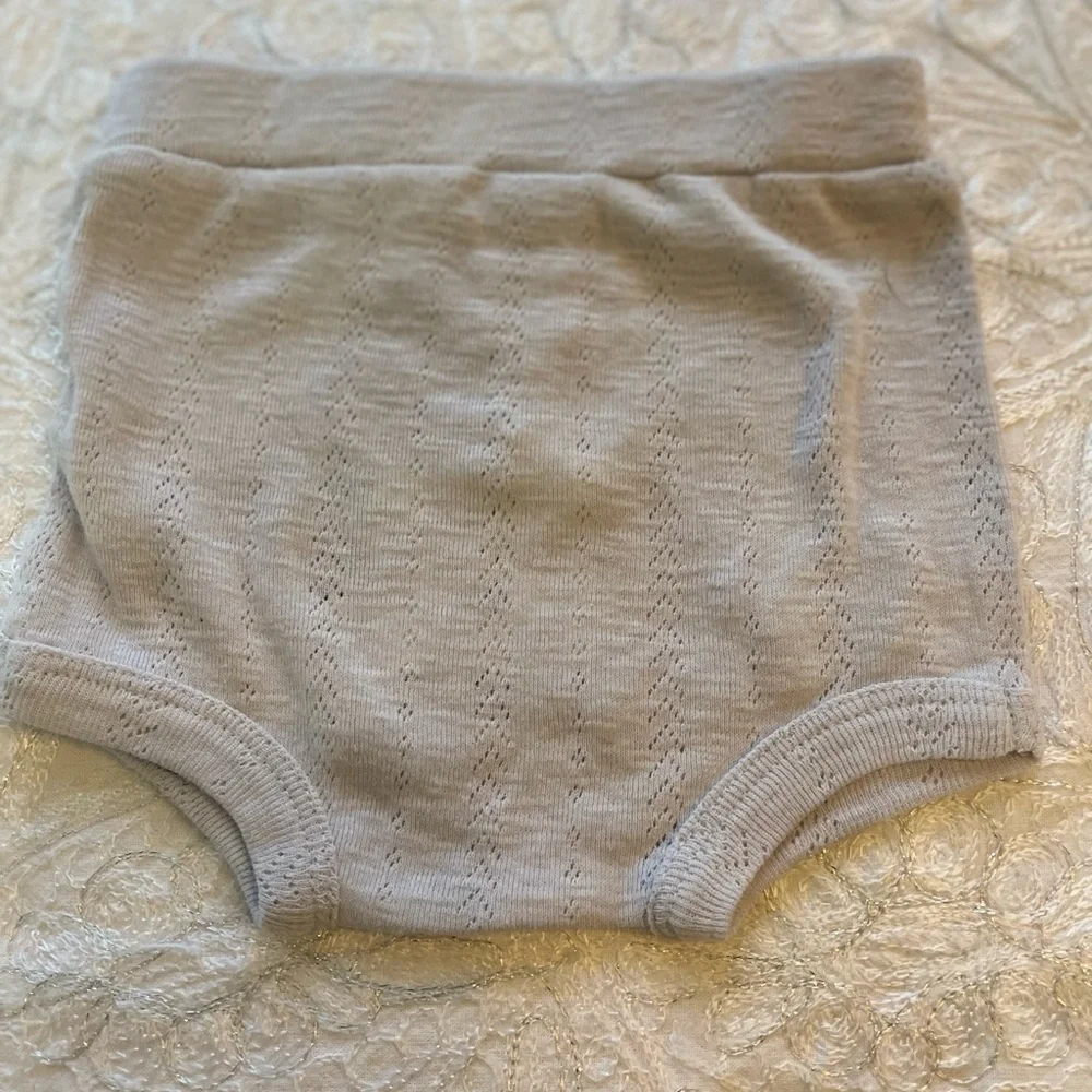 NWT Kate Quinn Light Lavender Gray Organic Cotton Bloomers (Diaper Cover) 6-12M
